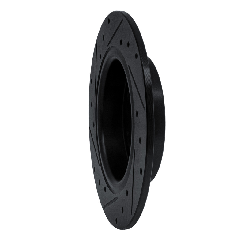 Honda CR-Z Brake Rotor (1) - Rear Right - R1 Concepts - Drilled & Slotted - Black - 2016